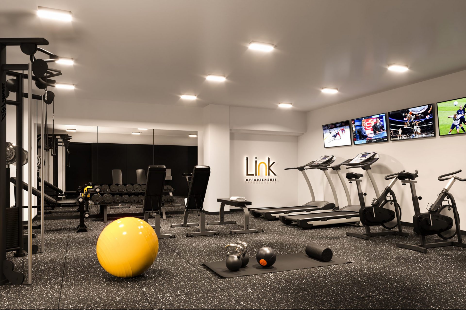 the training room of Link Apartments